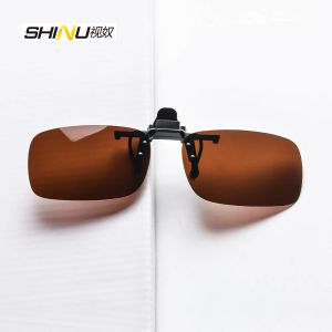 SHINU Anti Blue Light Clip On Glasses Polarized Sunglasses Orange Lens Bluelight Blocking Yellow Anti-Glare Driving Lenses