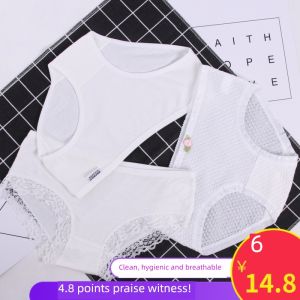 Pure Cotton 6 Pack 6 Underwear Female Pure Cotton Modal Plus Size White Black Student Mid Waist Girl Fat Panties