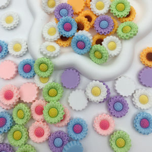 Colorful Sunflower Resin Charms DIY Craft Supplies for Cream Glue Jewelry Phone Case Hair Clips & Hairpins Decorations