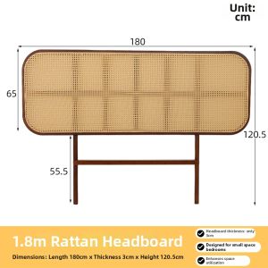 MEIZHULIJIA | Rustic Rattan Freestanding Headboard