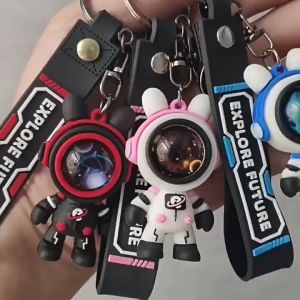 Keyfob รถสร้างพวงกุญแจคู่รักของคู่รักของคุณ: AHOURR ดาวกระต่ายนักบินอวกาศ