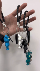 Edgy Mechanical Anatomical Bear Keychain - High-End PVC Silicone Bag Pendant | Trendy Street Style Gift