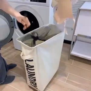 [🔥รับประกัน 1ปี] ตะกร้าใส่ผ้า มีล้อ ตะกร้าผ้า 45L กล่องเก็บของและตะกร้า กันน้ำพับได้ ผ้าอ็อกซ์ฟอร์ดหนา สําหรับใส่เสื้อผ้าใช้แล้ว Luiss