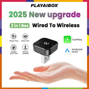 Carplay Wireless Android Auto Adapter Plug and Play Bluetooth 2In1 Dongle Connection OTA Update Universal For Wired Carplay Cars