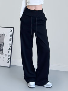 High Waist Wide Leg Casual Pants plus Size Womens Spring New Loose Slimming Concealing Floor-Length Trousers