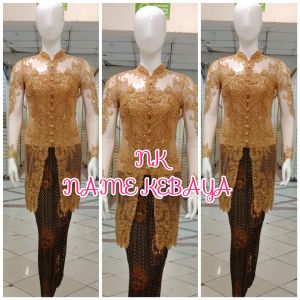 set kebaya tunik ibu hajat kebaya full payet + longtorso dan rok prisket