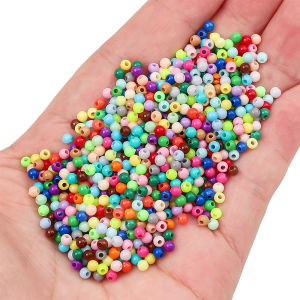 20g 3mm Acrylic Round Beads Macarons Colors Loose Space Beads for Bracelet Necklace Keychain DIY Jewlery Craft Making Beads