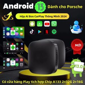 Bộ Chuyển Đổi Không Dây Android Auto Và CarPlay AI Android 13 Cho Porsche 718 Panamera Macan Cayenne 911 Taycan - Hỗ Trợ Netflix Youtube