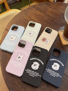Cute Couple Cartoon Silicone Phone Case for Apple 16ProMax iPhone 13/14/15 Anti-Fall Protection Cover Soft Dog Shell Ins Style 16Plus