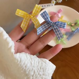 Jepit Rambut Korea Anak Perempuan Pita Motif Kotak Warna Warni Aksesoris Jepitan Wanita Kekinian