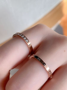 Titanium Steel Rings Set of 2 Non-Fading Womens Fashion Jewelry Minimalist Design Precise Index Ring Korean Style Accessories