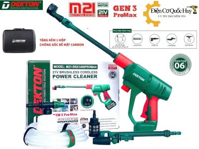 Thân Máy rửa xe cầm tay pin Dekton M21-SRX1405 PROMAX GEN 3 động cơ không than thế hệ mới