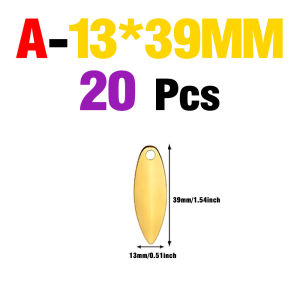 MNFT 20Pcs Noise Sequin Willow Leaf Metal Sequin Bait Golden Silver Glossy Pit Luya Fishing Gear Accessories ﻿