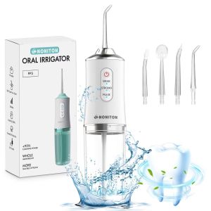 Portable Oral Irrigator Water Dental Flosser Rechargeable Electric Tooth Cleaner Water Toothpick 3 Modes IPX7 Jet Water Flosser