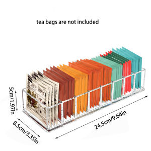 Acrylic Tea Bag Storage Box Coffee and Tea Bag Storage Box Office Desktop StorageBox Tea Sugar Storage Supplie Kitchen Organizer