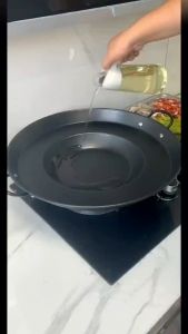 Flat Frying Pan Stainless Steel Comal Frying Bowl Comal Convex Cookware Stir Fry Pan Non-Stick Roti Pan Griddle Crepe Pan Frying