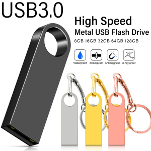 Jaster | Hot Sale Metal 3.0 USB Flash Drive 128GB Pen Drive 8GB 16GB 32GB 64GB Memory U Stick 3.0 High Speed Pendrive Key Chain