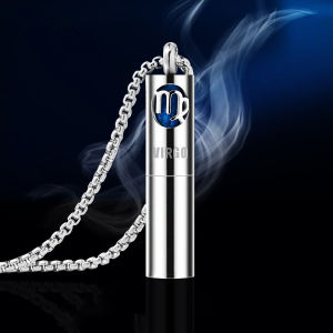 Twelve Constellation Aromatherapy Essential Oil Diffuser Pendant Necklace Stainless Steel New Aromatherapy Necklace Niche Pendan