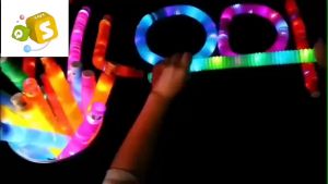 5Pcs Pop Tube Sensory Toys For Kids LED Light Stress Relief Toys L/S Luminous Style DIY Telescopic Bellows Sensory Fidget Toy Lootbag Filler / Paninda