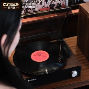Thinkya TLP01 Vintage Wood Bluetooth Record Player Black Vinyl Album Retromagnetic Soundtrack Phonograph Vinyl LP Player