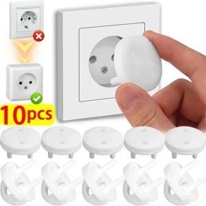 10pcs Power Socket Protection Cover Power Switch Safety Plug Protective Cover Children Anti Electric Shock Rotate Protector
