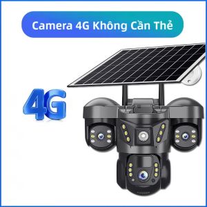 Camera IP Năng Lượng Mặt Trời 4G 15MP Ba Ống Kính PTZ Giám Sát An Ninh Tầm Nhìn Ban Đêm Chống Nước Với Thẻ TF 32G Đi Kèm