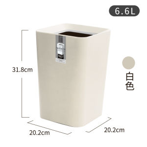 Asvel Luxury Home Living Room Creative Storage Simple round Bathroom Trash Can High Aesthetic Value Plastic Bin 6L Capacity