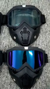 หน้ากากหมวกกันน็อค แว่นตาปั่นจักรยาน กันลม แว่นตาขับรถ Motorcycle goggles หน้ากากนิรภัย กันแสงแดด