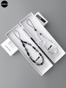 Exquisite Butterfly Aurora Night Phone Strap Celebrity Star Beaded Hanging Chain High-End Feelings Mobile Phone Accessories