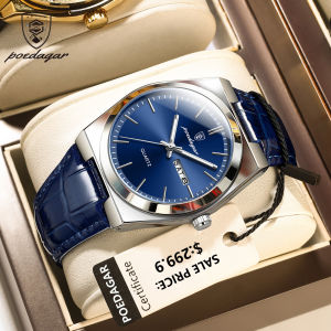 POEDAGAR Watch for Men Causal Fashion Quartz Movement Waterproof Luminous Date Week Display Man Clock+box