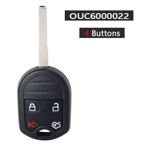 KEYECU OUC6000022 315MHz / 433MHz 4D63 Chip Adjustable Frequency Remote Key Fob for Ford C-Max Escape Focus Fiesta Transit