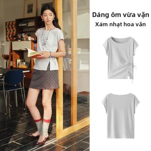 Semir | Áo Thun Cotton Mùa Hè Một Vai Nơ Khe Chia