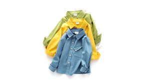 Magic Selection Kids Boys Button Down Shirt Long Sleeve Foldable Formal attire Polo Long sleeve 2-8 Years