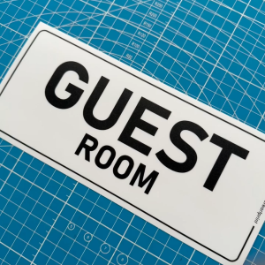 Guest Room. Bilik Tetamu. Visitor Lodging Homestay. Premium Sticker Sign Notice Signage Big Small Label.