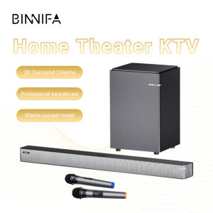 BINNIFA Soundbar Speaker Play8D Analog 5.1 Wireless KTV DSP Digital Audio Wireless Divided Surround Sound Super Subwoofer 5.8G Anti Interference Home Theater KTV