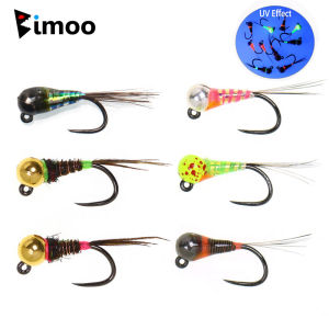 6pcs #14 #18 Barbless Fast Sinking Jig Nymph Fly Epoxy Pheasant Tail Wet Euro Fly Perdigon Nymph Trout Bass Fishing Lures