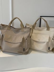 2024 New Canvas Tote Bag for Women Casual Travel Crossbody Satchel Medium Size with Zipper Closure and Interior Pocket