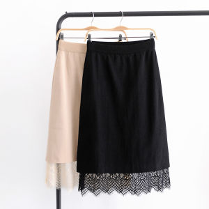 Váy Lưới Ren Hai Mặt Cho Nữ Mùa Xuân Thu Lưng Cao Chữ a Thường Ngày Đa Năng Màu Trơn Váy Chữ a Một Bước