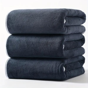 3PCS Large Bath Towels Set Grey Adult Coral Velvet Bathroom Absorbent Soft Quick Dry White Bathing Towel 70X140 Beachtowel Black