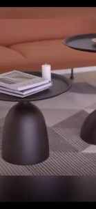 IIKKPP โต๊ะกาแฟ ทรงกลม ขนาดเล็ก สไตล์อเมริกันเรโทร โต๊ะกาแฟเหล็ก โต๊ะรับแขก สําหรับตกแต่งระเบียง