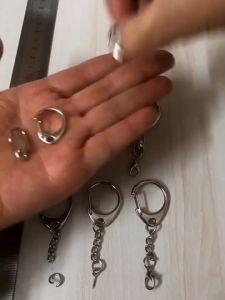 100/10pcs Lobster Clasp Key Ring Keychain C Shape Clasps Connector Hook For DIY Jewelry Making Finding Key Chain Accessories