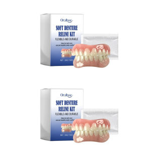oralhoe | Soft Denture Reline Kit Simulation Braces Hide Missing Crooked Stained Broken Teeth Fit Temporary Orthodontic Comfort Oral Care