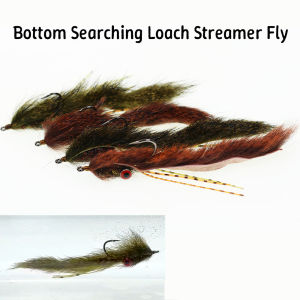 2pcs Fishing Streamer Fly for Trout Bass - Bottom Search Loach Lure with Dumbbell Eyes Squirrel Tailfor Freshwater Saltwater