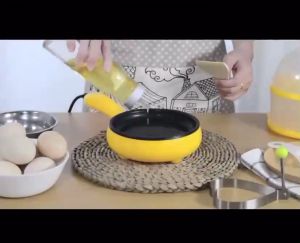 HANGROO 💥ถูกที่สุด💥 กระทะไฟฟ้า แบบจิ๋ว ทอดไข่ นึงไข่ ย่างเนือ เคลือบเทปลอน มีชั้นนึ่ง LK