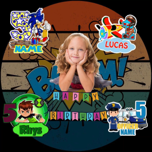 Minecraft Cake Topper Happy Birthday Cupcake Toppers Banner Party Gift Label Stickers