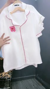 Set đồ bộ ngủ pyjama nữ vạt bèo xinh xắn phối viền đũi xốp mát phối viền xinh ( CÓ BIGSIZE 50-95kg) SET825