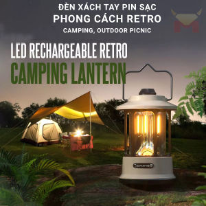 Đèn LED dã ngoại phong cách Retro Superfire T35 pin sạc đa năng cắm trại picnic ngoài trời