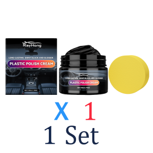 RAYHONG | Heavy Duty Car Plastic Trim Restorer Paste High Gloss Polish And Protectant For Dash Bumpers Restores Faded Black Color Scratch