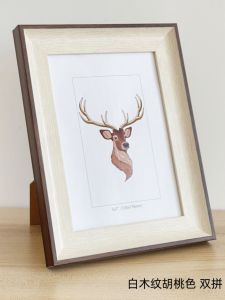 Simple Wooden A4 Photo Frame 6 Inch Tabletop 7 Inch 8 Inch Calligraphy Decorative Piece Studio Wedding Photos Wall Hanging 8 Open Painting Frame American Style