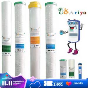 ไส้กรองตู้น้ำดื่มหยอดเหรียญ RO 600ลิตร/วัน จัดครบชุด 7ไส้กรอง พีพี20"1 คาร์บอน20"2 เรซิ่น20"1 พีพี10"1 CTO10"1 RO150G1
